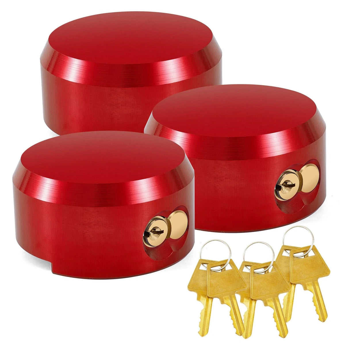 3 Pack Puck Locks for Trailers - Keyed Alike Aluminum Door Locks