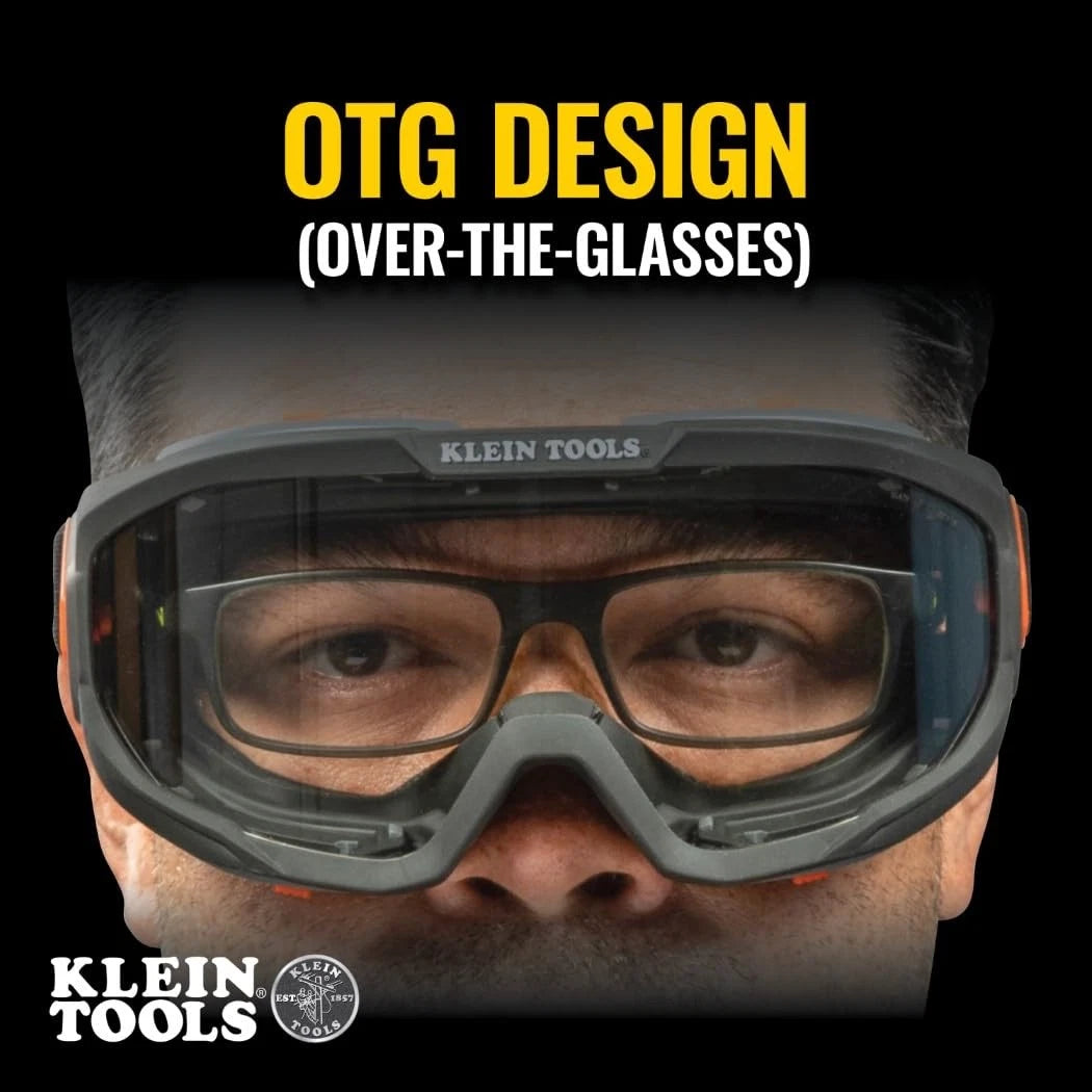 Safety Goggles for Klein Tools (One Size) - Clear Lens, Black/Orange