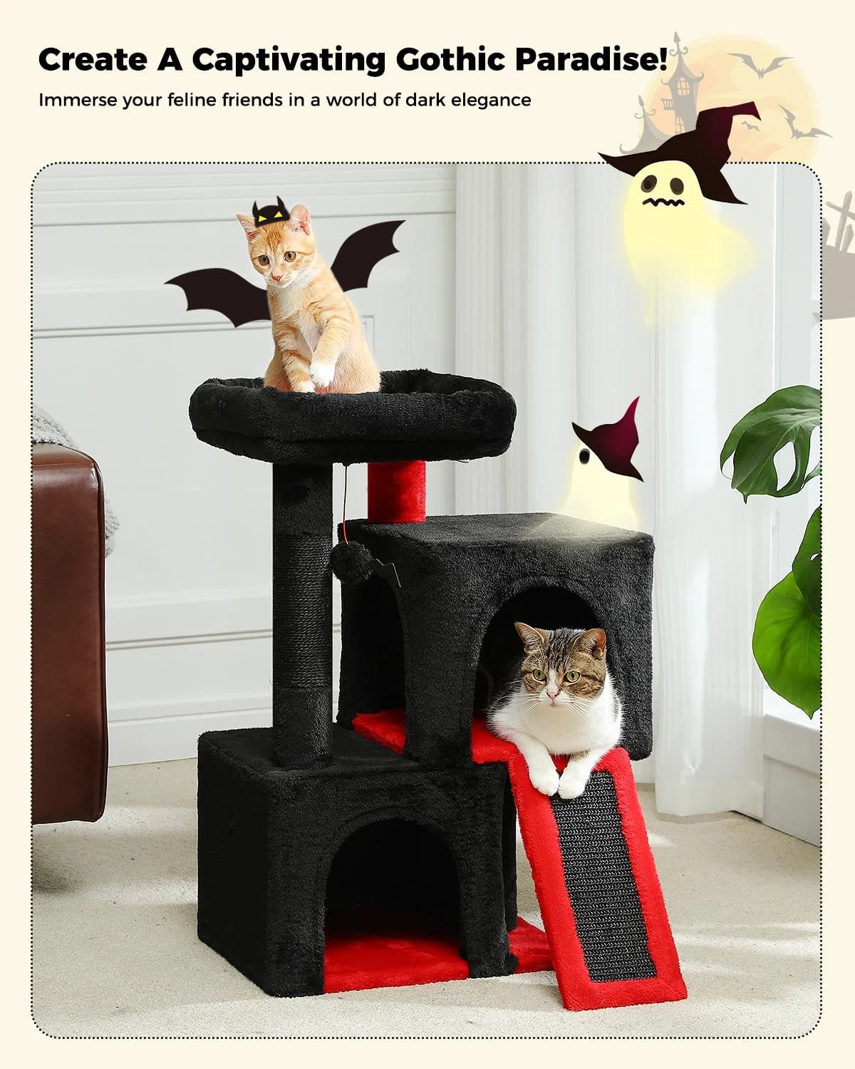 Cat Tree for PAWZ Road Gothic (30 Inches) Black & Red