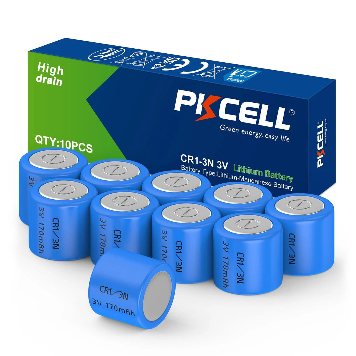 10-Pack CR1/3N 3V Lithium Battery for Various Devices
