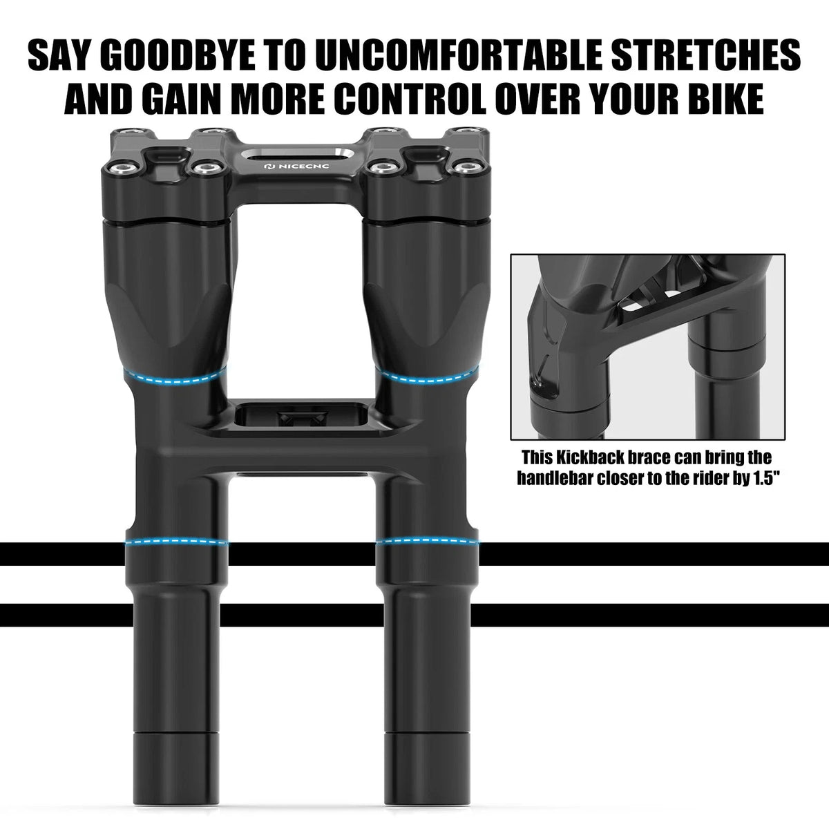 Kickback Handlebar Riser for Harley Road King Police (FLHP) 1-1/8"