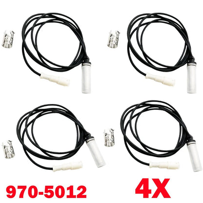 4Pc ABS Wheel Speed Sensor Set for Freightliner Mack Volvo VNM (970-5012)