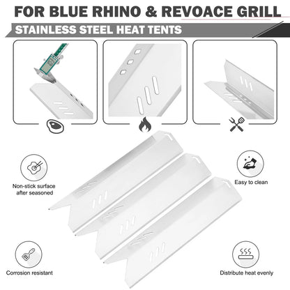 3X Heat Plates for Blue Grill (15" x 4 1/3")
