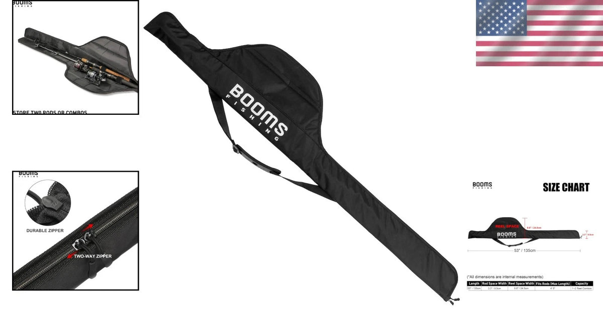 2X Lightweight Fishing Pole Bag for 2 Rods with Reels, Waterproof, Portable