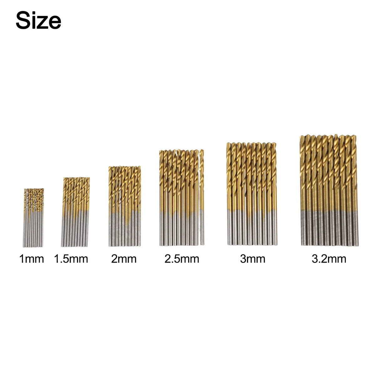 5060pcs Gold Coated HSS Drill Bits for Metal and Wood Drilling