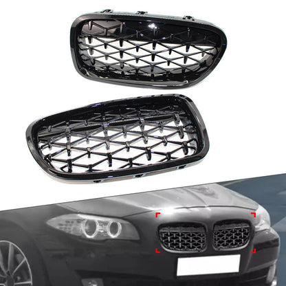 Front Kidney Grill Diamond Grille for BMW 5 Series F10 F18 (2010–2017)