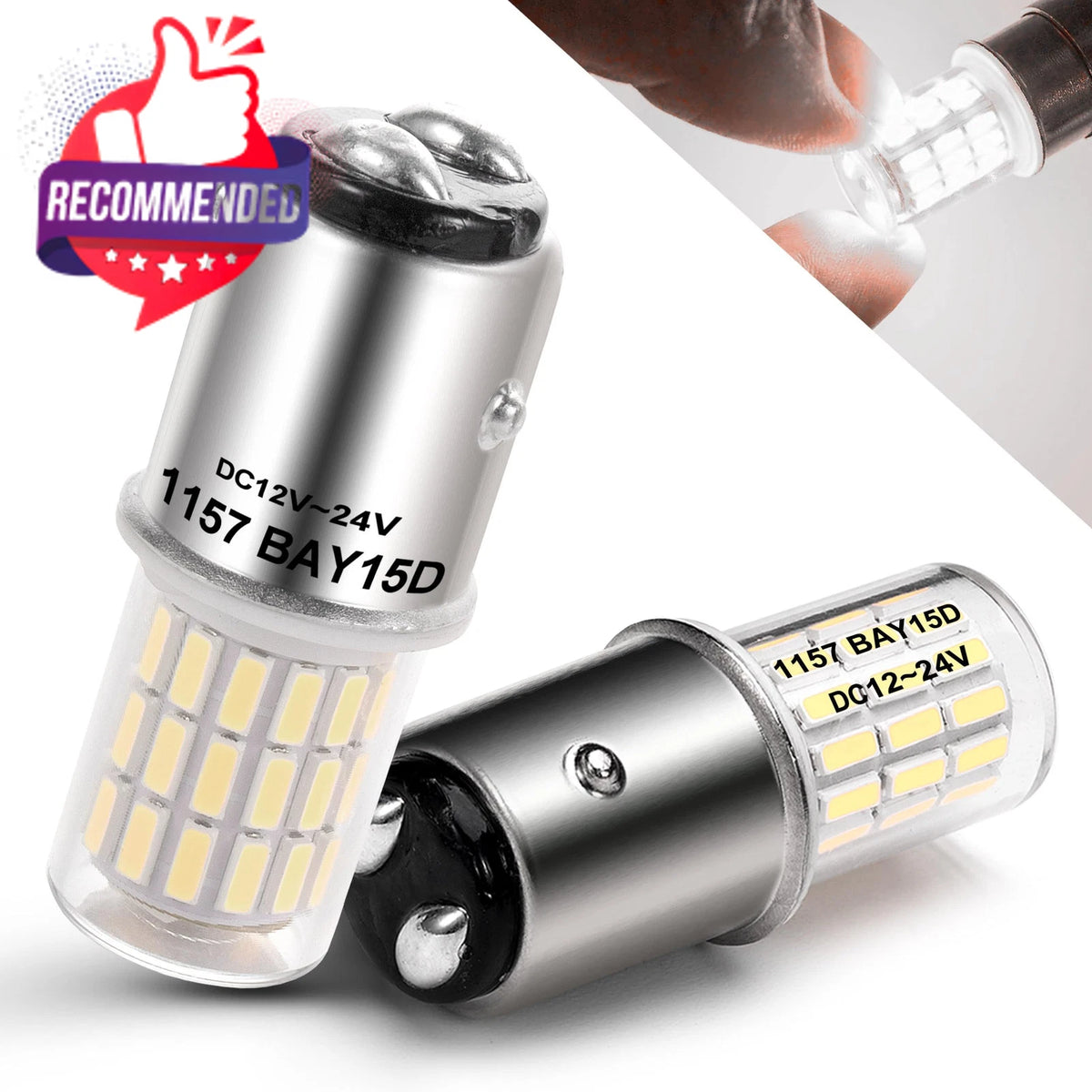 1157 LED Brake Light Bulb for DC12-24V Vehicles (Super Bright)