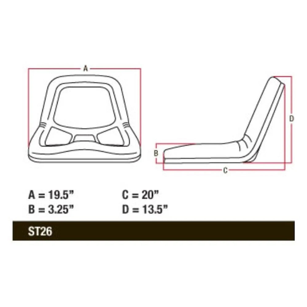 Seat for Cub Cadet Lawn Garden Tractor (100, 124, 800, 982, 984, 1650)