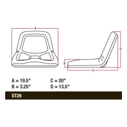 Seat for Cub Cadet Lawn Garden Tractor (100, 124, 800, 982, 984, 1650)