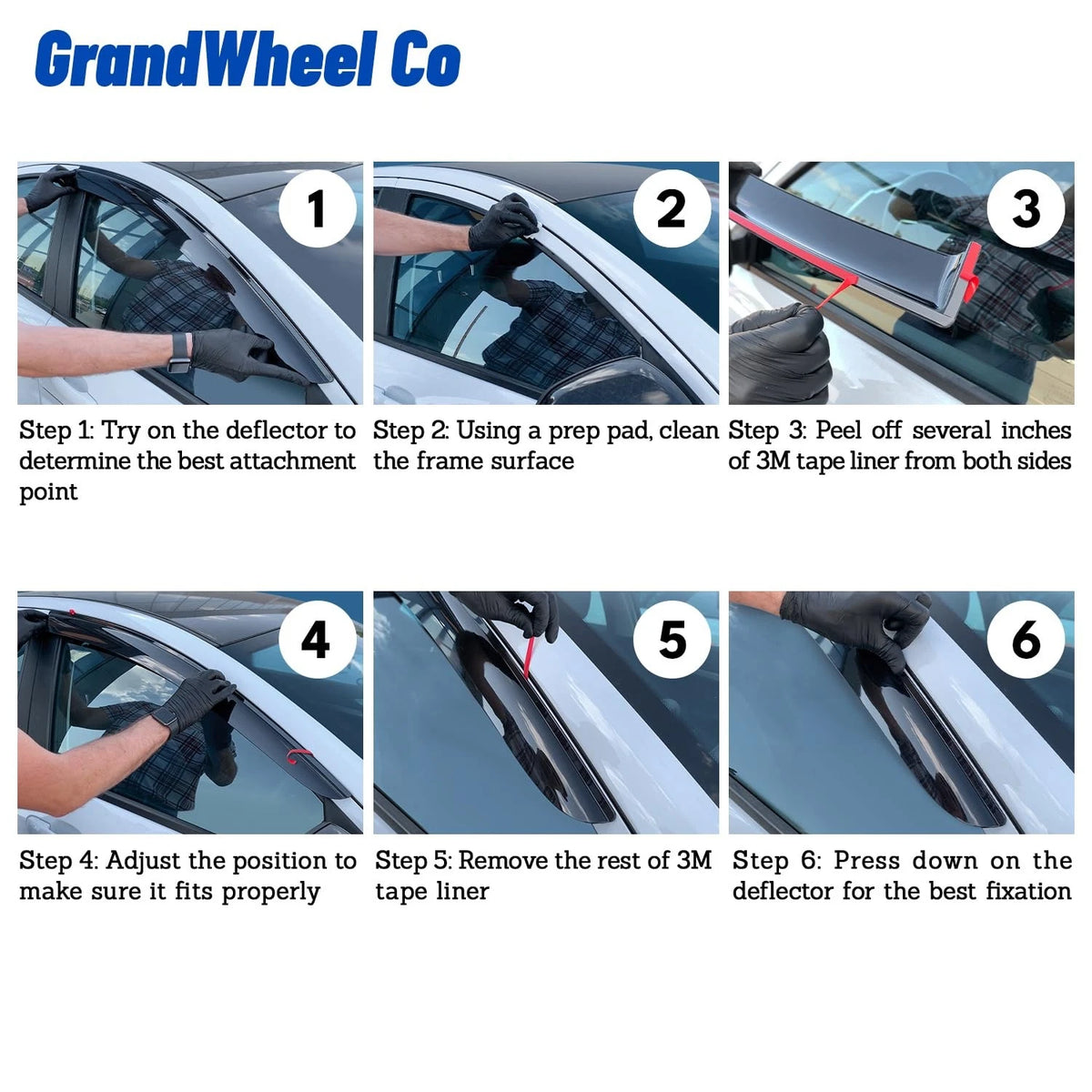 6pcs Smoke Tinted Window Deflectors for Rogue (2014–2020)