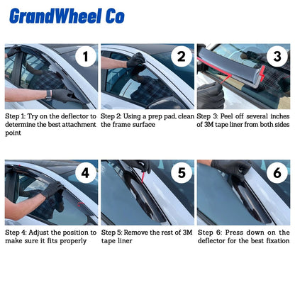 6pcs Smoke Tinted Window Deflectors for Rogue (2014–2020)