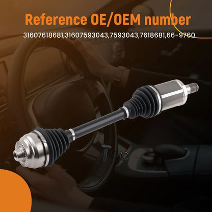Front Left CV Joint Axle Shaft for BMW 528 535 550 xDrive (2011–2016)