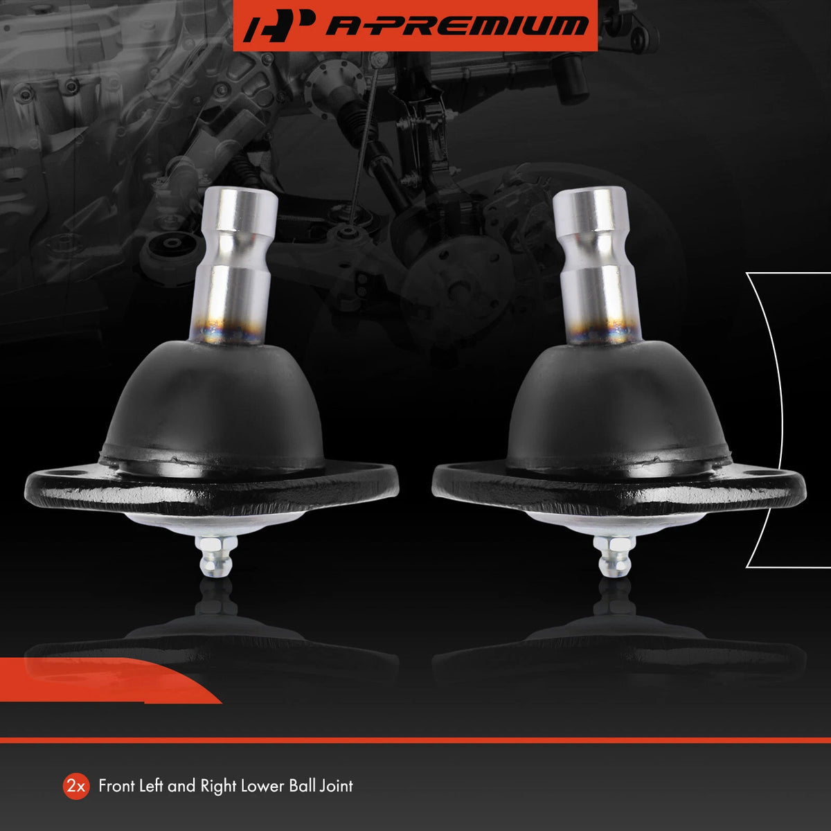 2X Front Lower Side Ball Joint for Chevrolet Buick Oldsmobile Pontiac (GK5263, 9762925, MK5263)