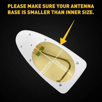 Shark Fin Roof Antenna for Universal Vehicles (FM/AM Signal, Silver)