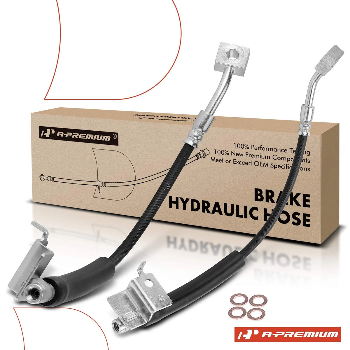 2X Front Brake Hydraulic Hose for Ford Mustang (2015–2021) FR3Z2078G, FR3Z2078B