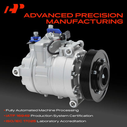 A/C Compressor with Clutch for Audi A4 (2006–2008), A4 Quattro, Q7 (2011–2015) 8E0260805CE, CO11249C