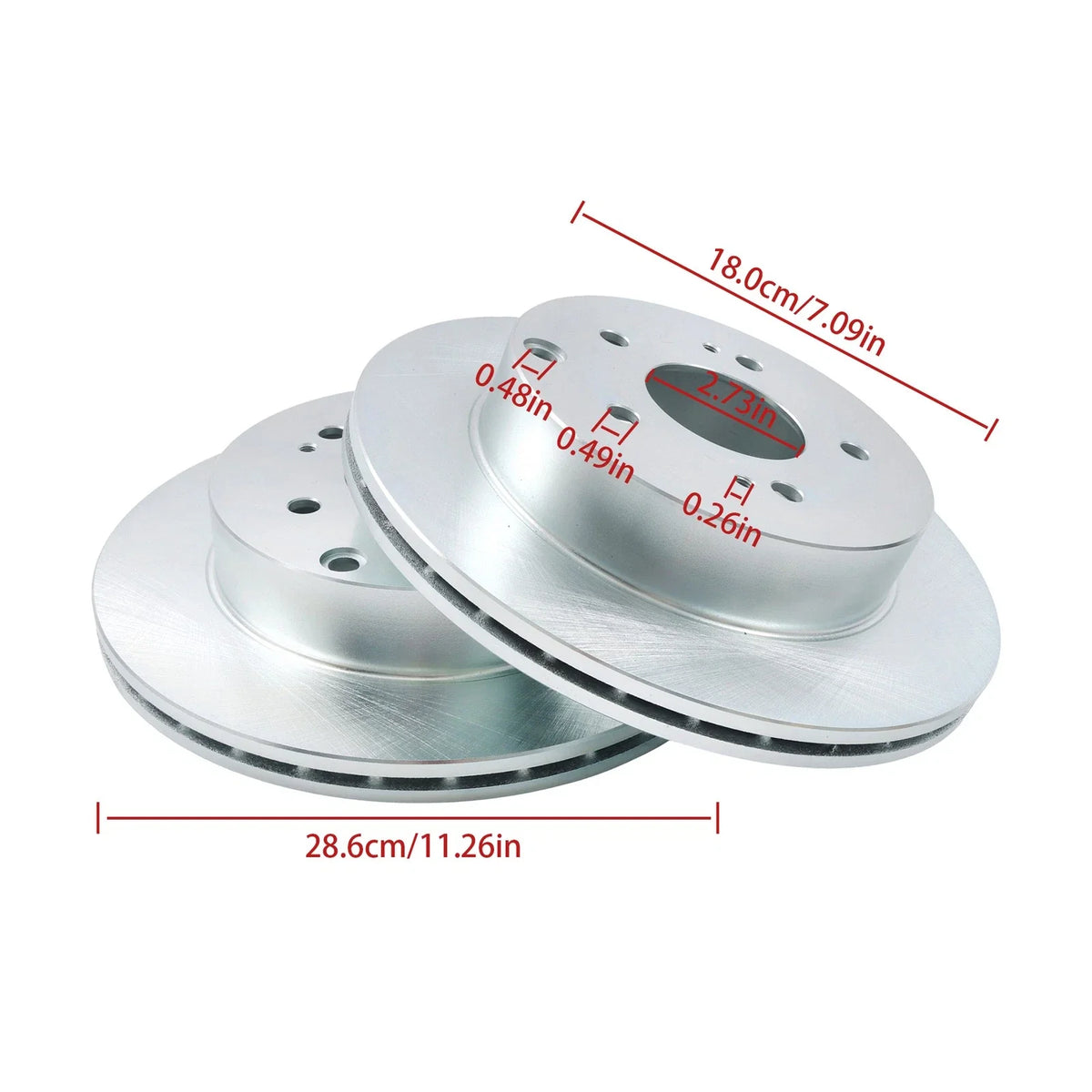 Rear Disc Brake Rotors + Brake Pads for Mitsubishi Eclipse (2006–2012) 12146072