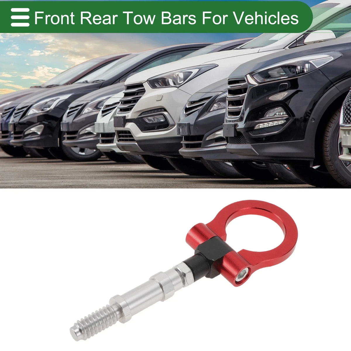 Tow Hook Set for Volkswagen MK7 (2014–2022) 15.7mm Aluminum Alloy Red