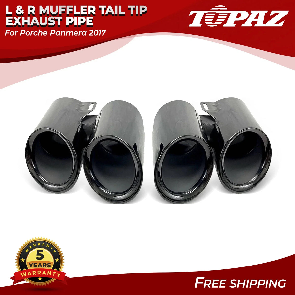 Set of 2 Muffler Tail Tip Exhaust Pipes for Porsche Panamera (2017)
