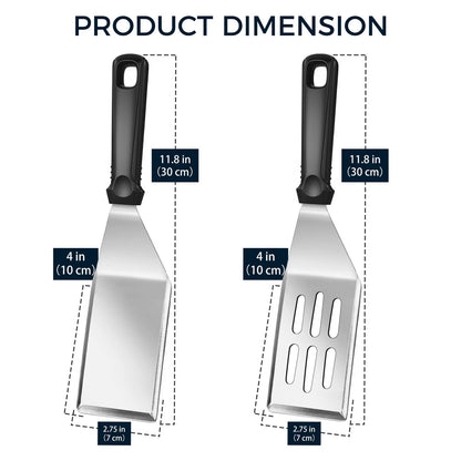 Set of 2 Stainless Steel Spatulas for Cooking