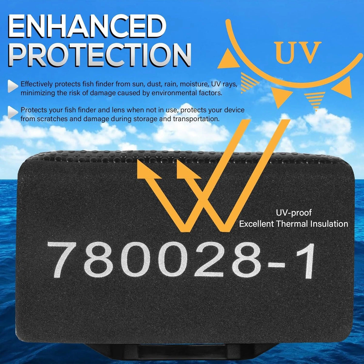 H5 Unit Cover for Humminbird Helix 5 (2015–2023) Black Neoprene