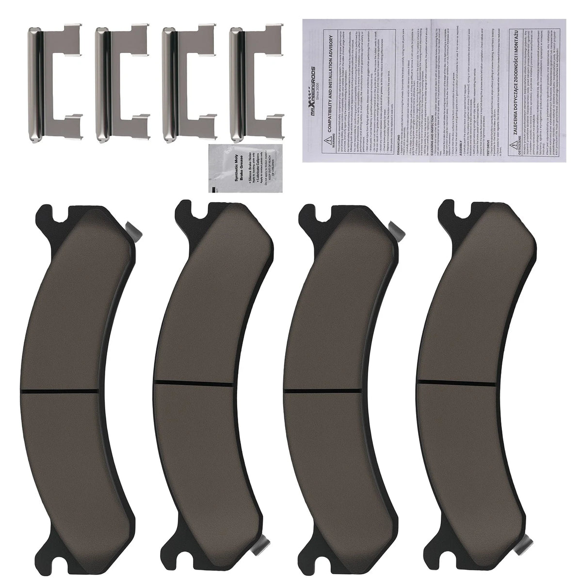 Set of 4 Front Ceramic Brake Pads for Chevy Silverado/GMC Sierra 1500 HD (2001–2006)