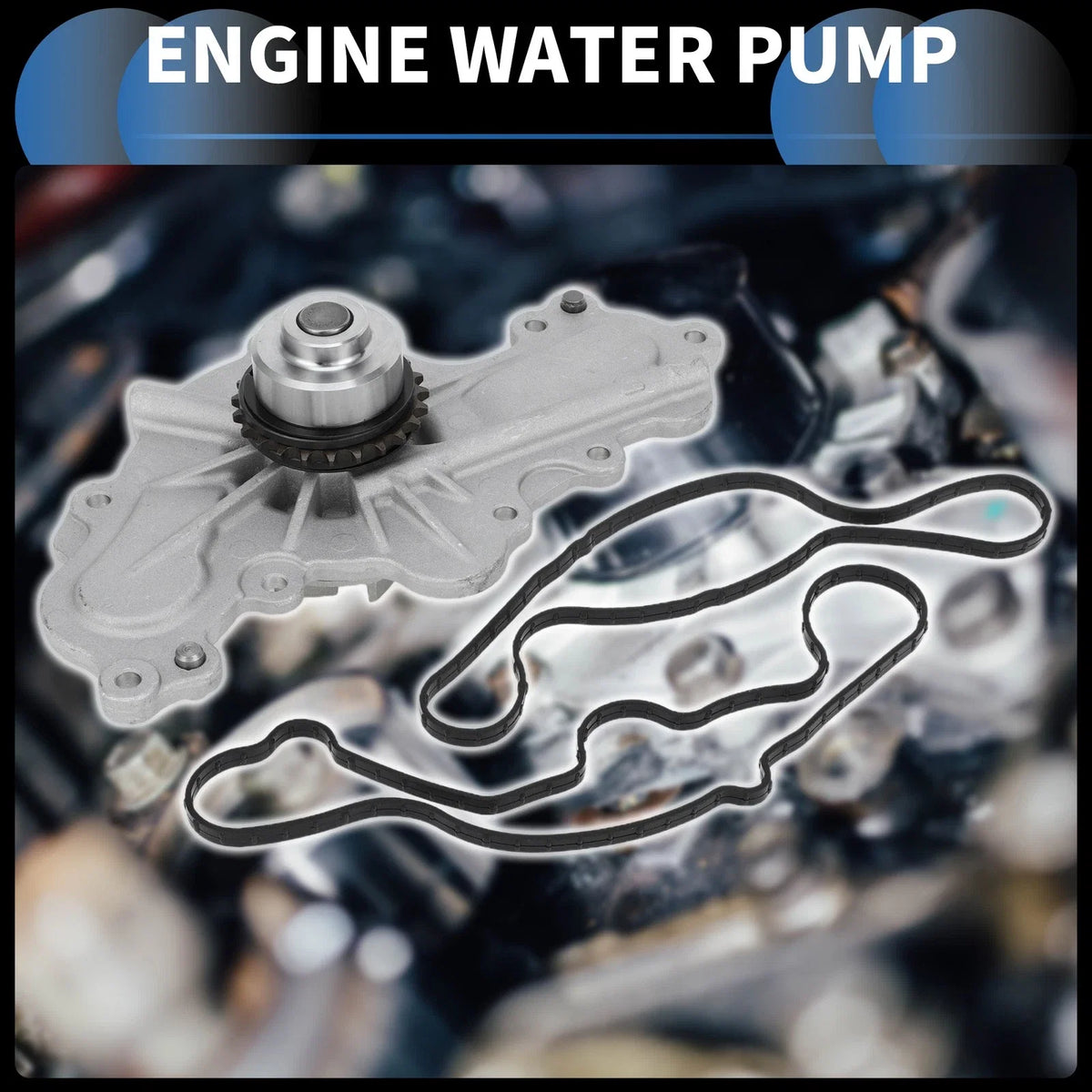 Water Pump for Ford Edge, Flex (2007–2010) No. 7T4Z8501B w/ Rubber Rings Kit