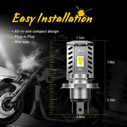 2X AUXITO H4 9003 HB2 LED Bulb for Motorcycle (Hi/Lo Beam)