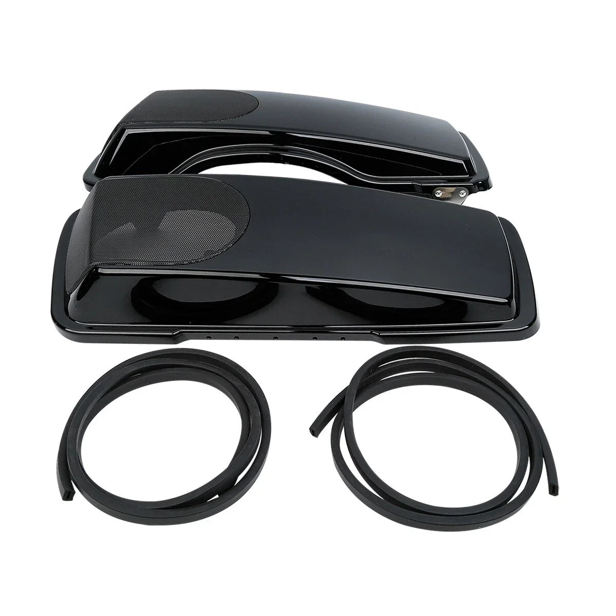 Vivid Black Saddlebag Lids for Harley Street Road Glide (1993–2013)