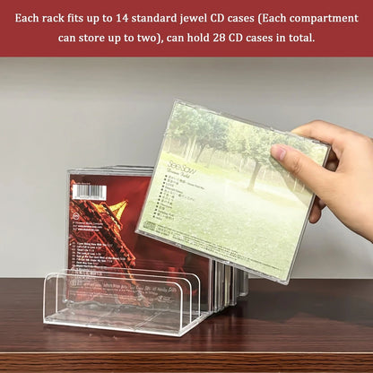2X Clear Acrylic CD Holders for DVD/CD (6.7 × 5 × 1.6 inches)