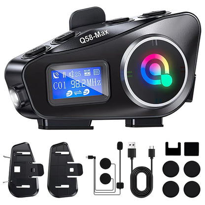 Bluetooth Helmet Intercom Headset for Motorcycle (Waterproof, FM Radio)