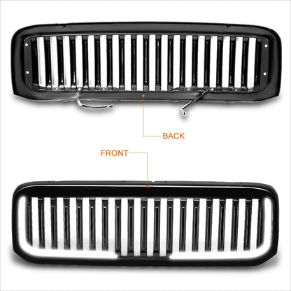 Vertical Fence Front Bumper Grille w/LED Light Bar for Ford F250-F550 (1999–2004)