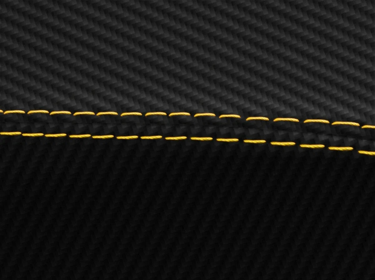 Console Lid Cover for Toyota Supra (1986–1992) Carbon Fiber Yellow Stitch