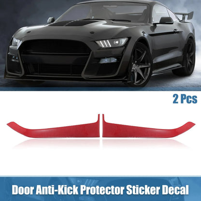 2X Door Panel Guard Protector Stickers for Ford Mustang (2015–2022) Red