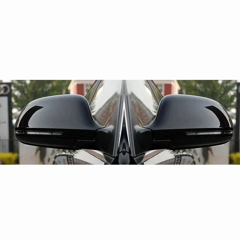 Gloss Black Wing Side Mirror Cap Covers Lane Assist for Audi A5/S5 (2008-2009)