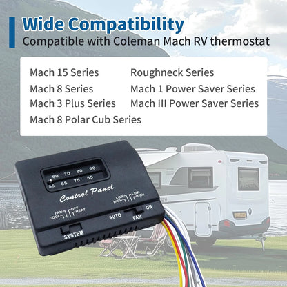 7330F3852 RV Thermostat for RV (Single-Stage, Black)
