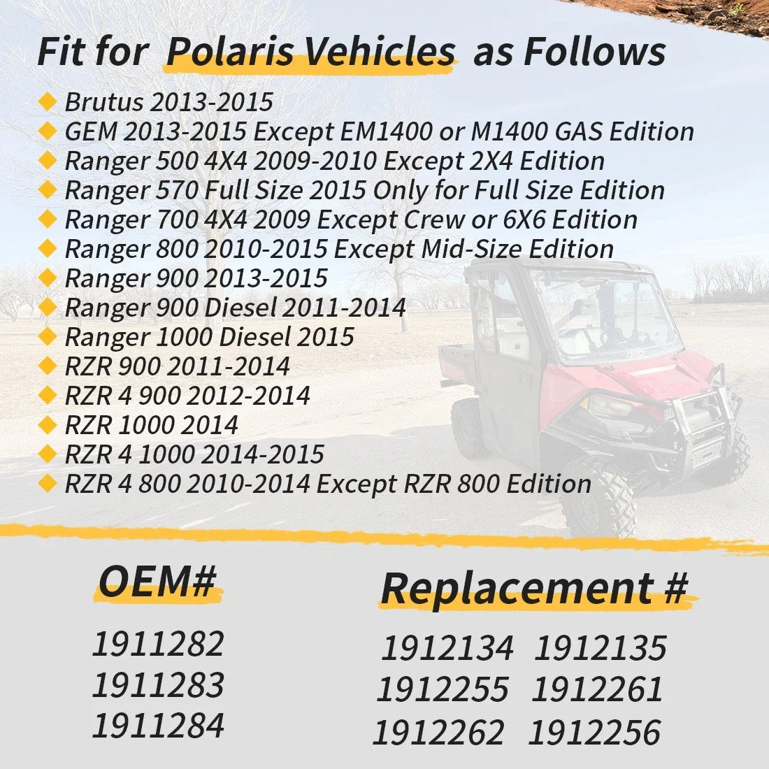 Front Left Right Brake Caliper & Pads for Polaris RZR 900 2011–2014, RZR 1000 2014