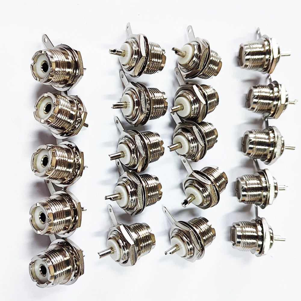 20Pcs SO-239 Female UHF Jack Round Solder Chassis Mount Connector