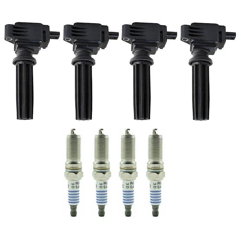 Set of 4 Ignition Coils + 4 Spark Plugs for Ford Fusion Focus Taurus (2013–2017) UF670