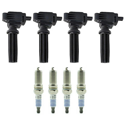 Set of 4 Ignition Coils + 4 Spark Plugs for Ford Fusion Focus Taurus (2013–2017) UF670