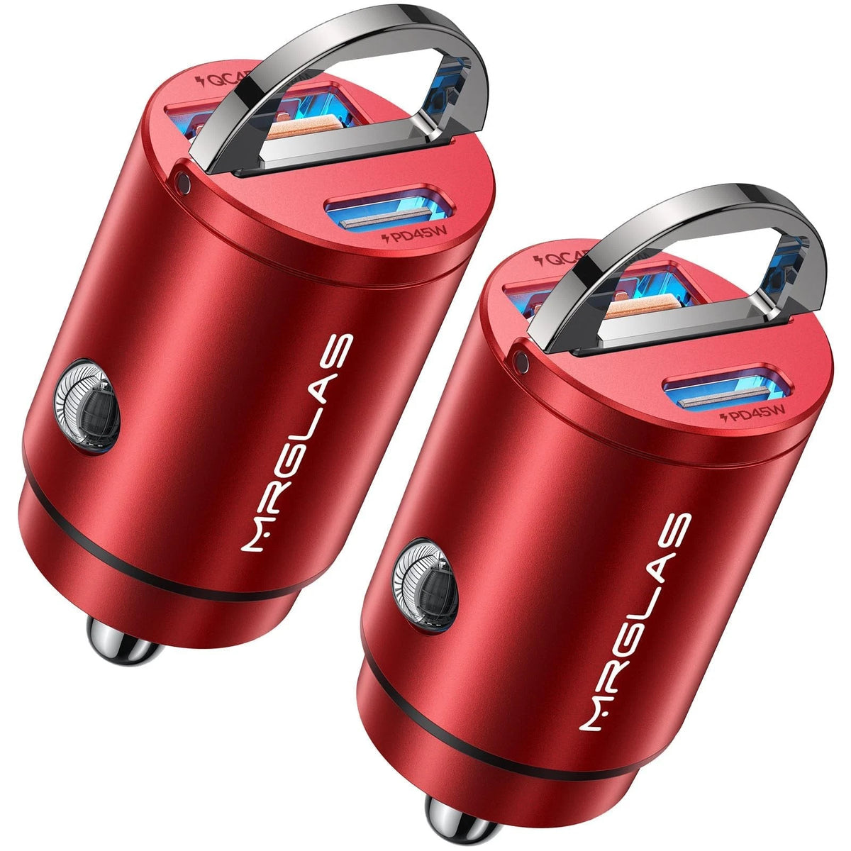 2X 90W USB C Car Charger for Universal Use (Super Mini Metal, Dual A+C)
