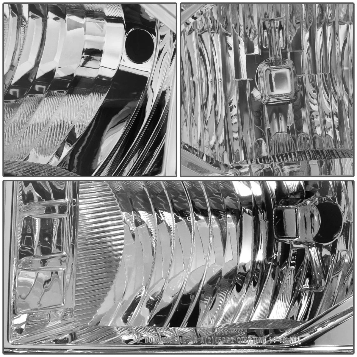 Pair of Chrome Housing Clear Side Headlights for Chevy Silverado (2014–2015)