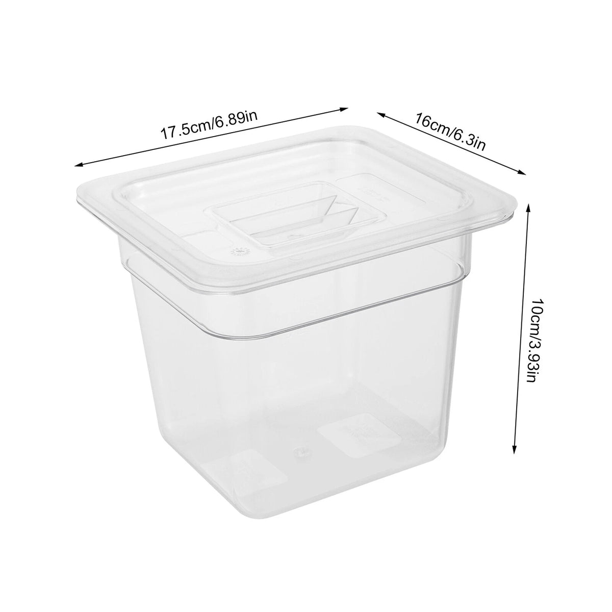 Set of 8 Clear Food Pans with Lids for Commercial Storage