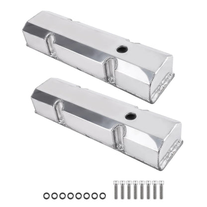 2pc Fabricated Aluminum Tall Valve Covers for Chevy Small Block 283 327 350