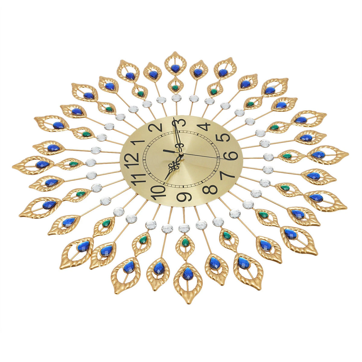26.4" Luxury 3D Peacock Wall Clock for Living Room Decor