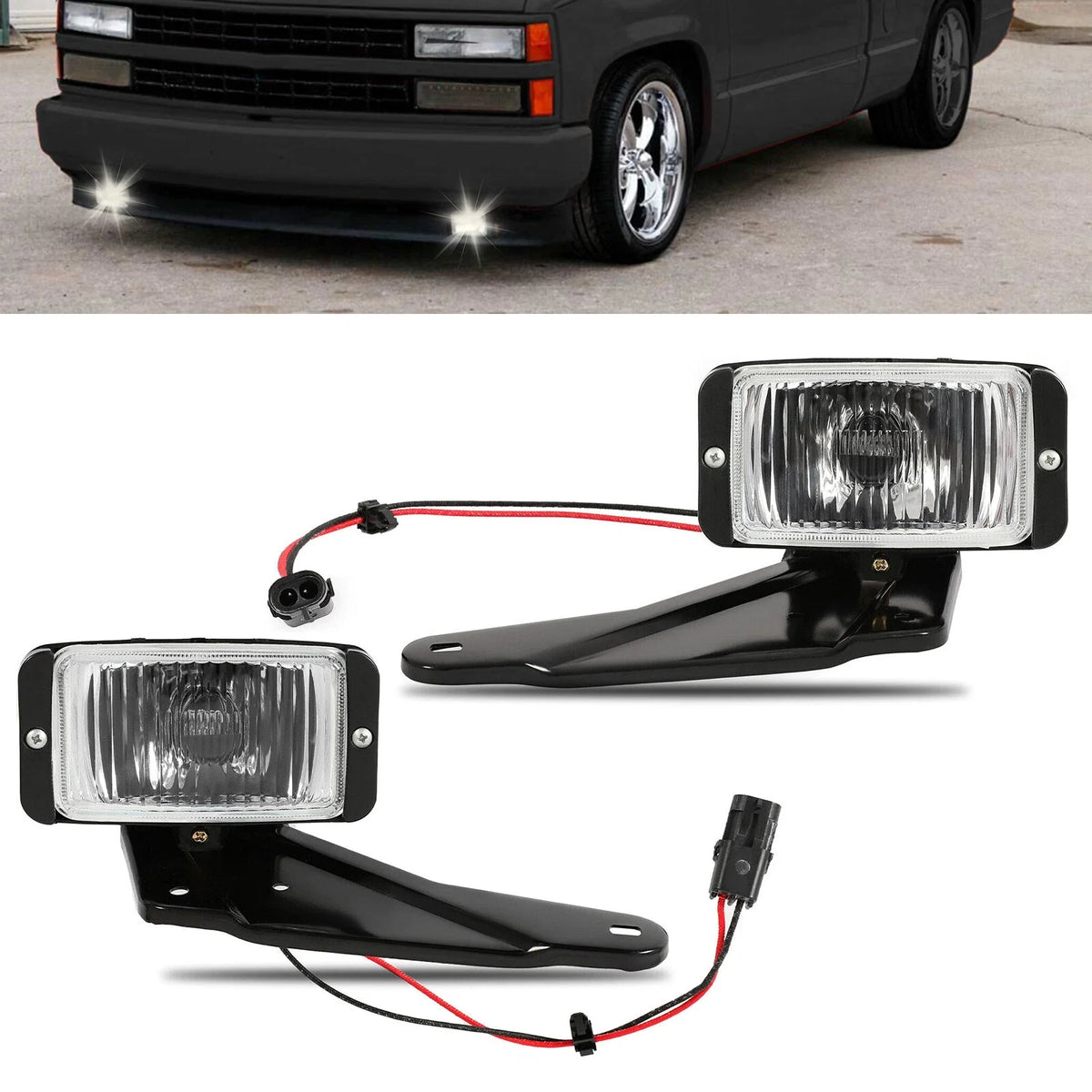 Halogen Chrome Fog Lights for Chevy GMC C/K 1500 C2500 K2500 (1988–2000)