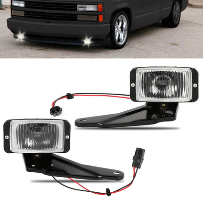 Halogen Chrome Fog Lights for Chevy GMC C/K 1500 C2500 K2500 (1988–2000)