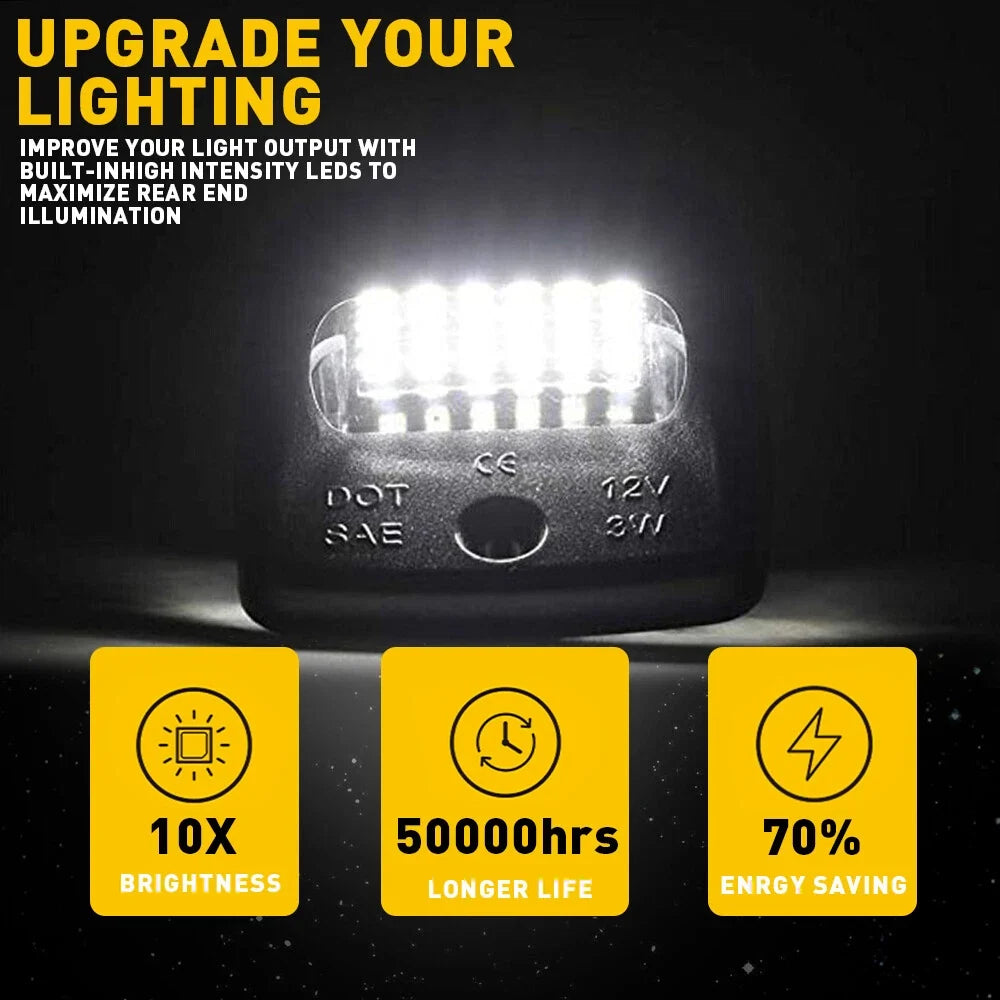 2X White LED License Plate Lights for Toyota Tacoma (2005–2015)