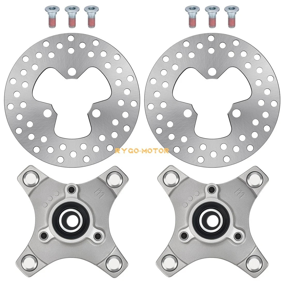 Set of 2 Front Wheel Hubs w/ Brake Disc Rotors for Honda TRX250X TRX400X (2009–2014)