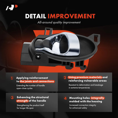 2X Interior Door Handle for Nissan Juke (2015–2017) - 806703YM0B, 80670-3YM0B, 806713YM0B, 80671-3YM0B
